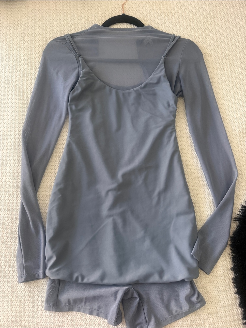 Fashionova Anya Two-Piece Lined Mini Dress Dusty Blue Small